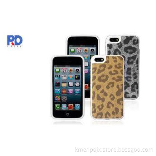 iPhone 5C TPU + Leather Leopard Pattern Phone Case Skidproo